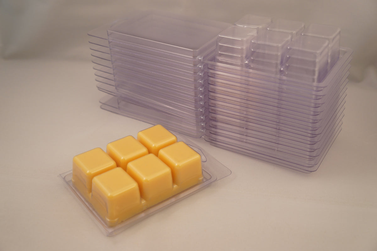 2.5 oz PET 6 Cavity Clamshell molds for wax melts or soaps – CJ Candle  Supply
