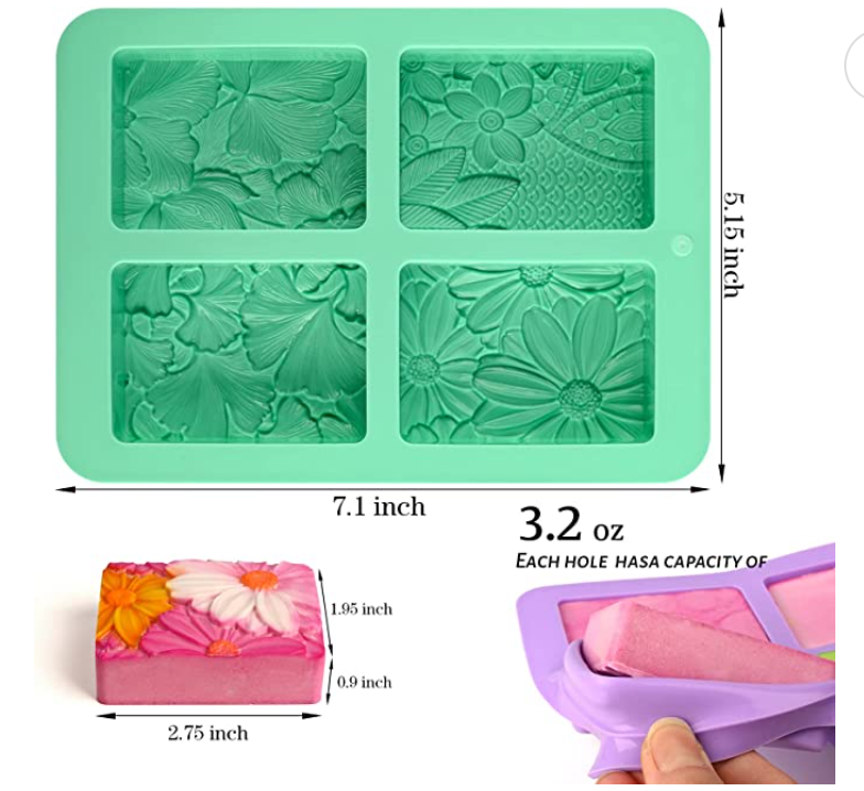 Fancy Floral Bar Soap Mold