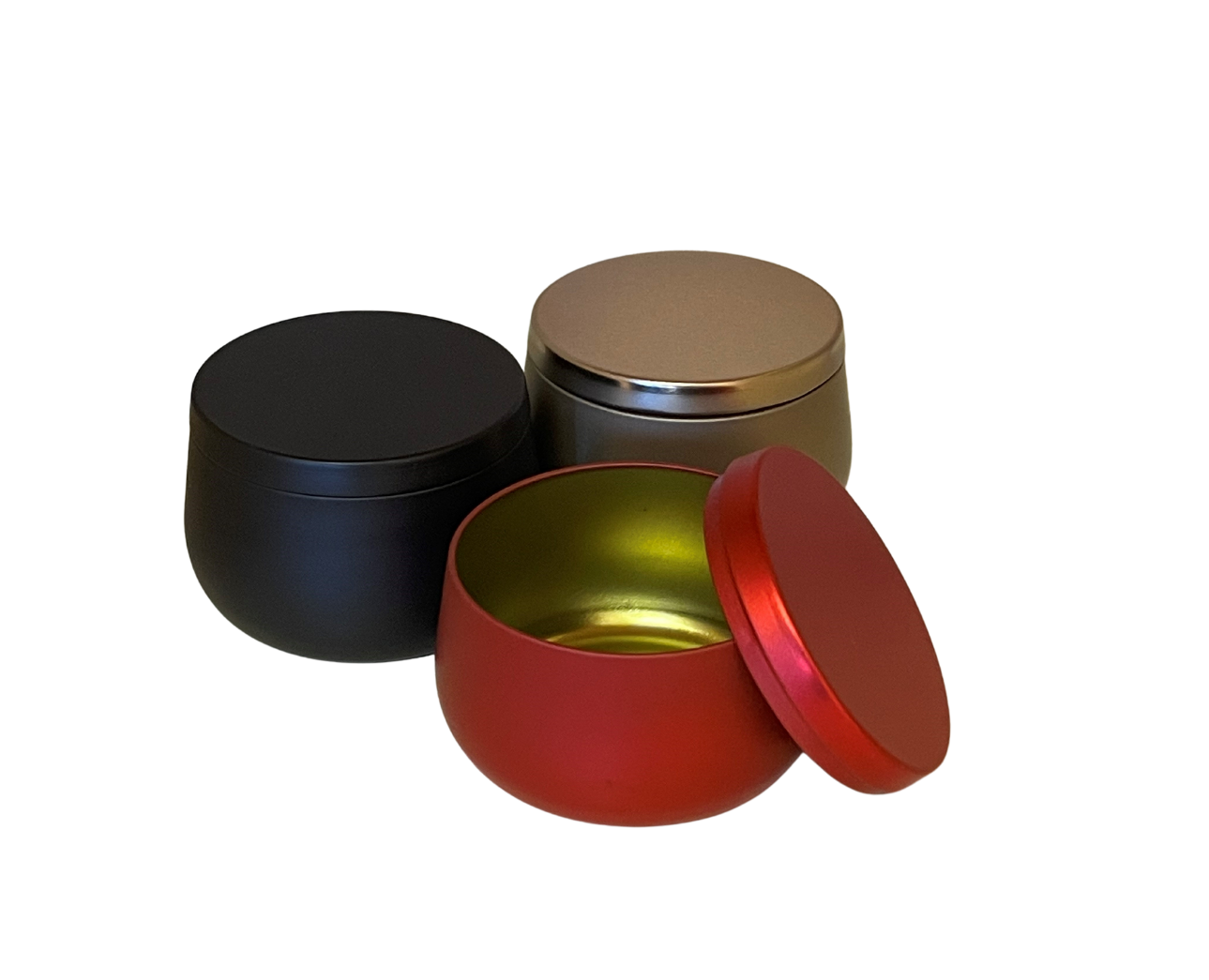 CLEARANCE SALE! Luxury Vessels - Beautiful Two Piece 8 oz Seamless Red Tins - sold in case of 12 or 48