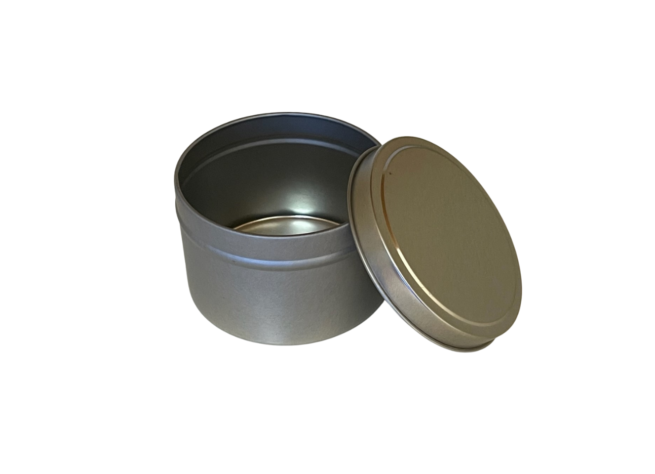 CLEARANCE SALE! 8 oz silver seamless tins - sold in case of 12