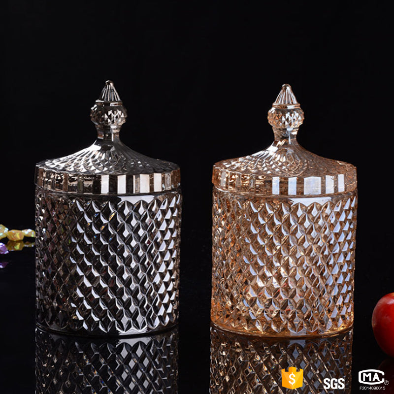 CLEARANCE SALE! Luxury Vessels - Smoky Black or Taupe two piece 10 oz faceted jar