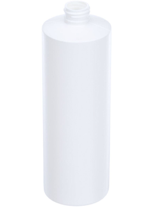 One Dozen 16 oz White HDPE Plastic Cylinder Round Bottle - 24-410 Neck Finish - INCLUDES LIDS