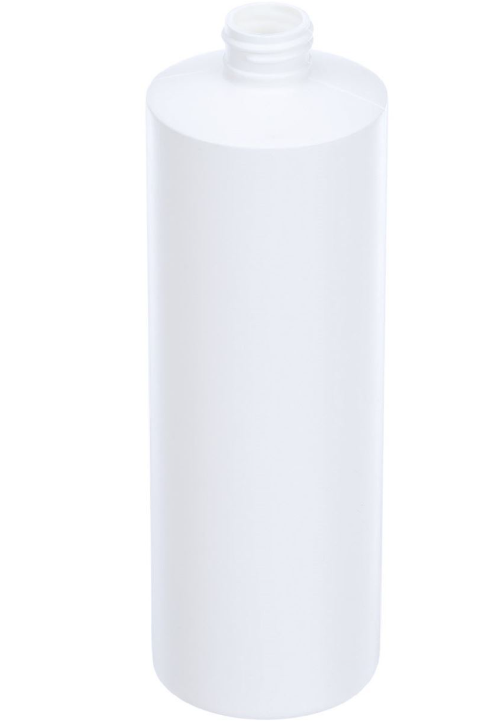 One Dozen 16 oz White HDPE Plastic Cylinder Round Bottle - 24-410 Neck Finish - INCLUDES LIDS
