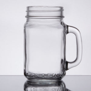 16 Ounce Glass Mason Jar Mug - case of 12 - New Style
