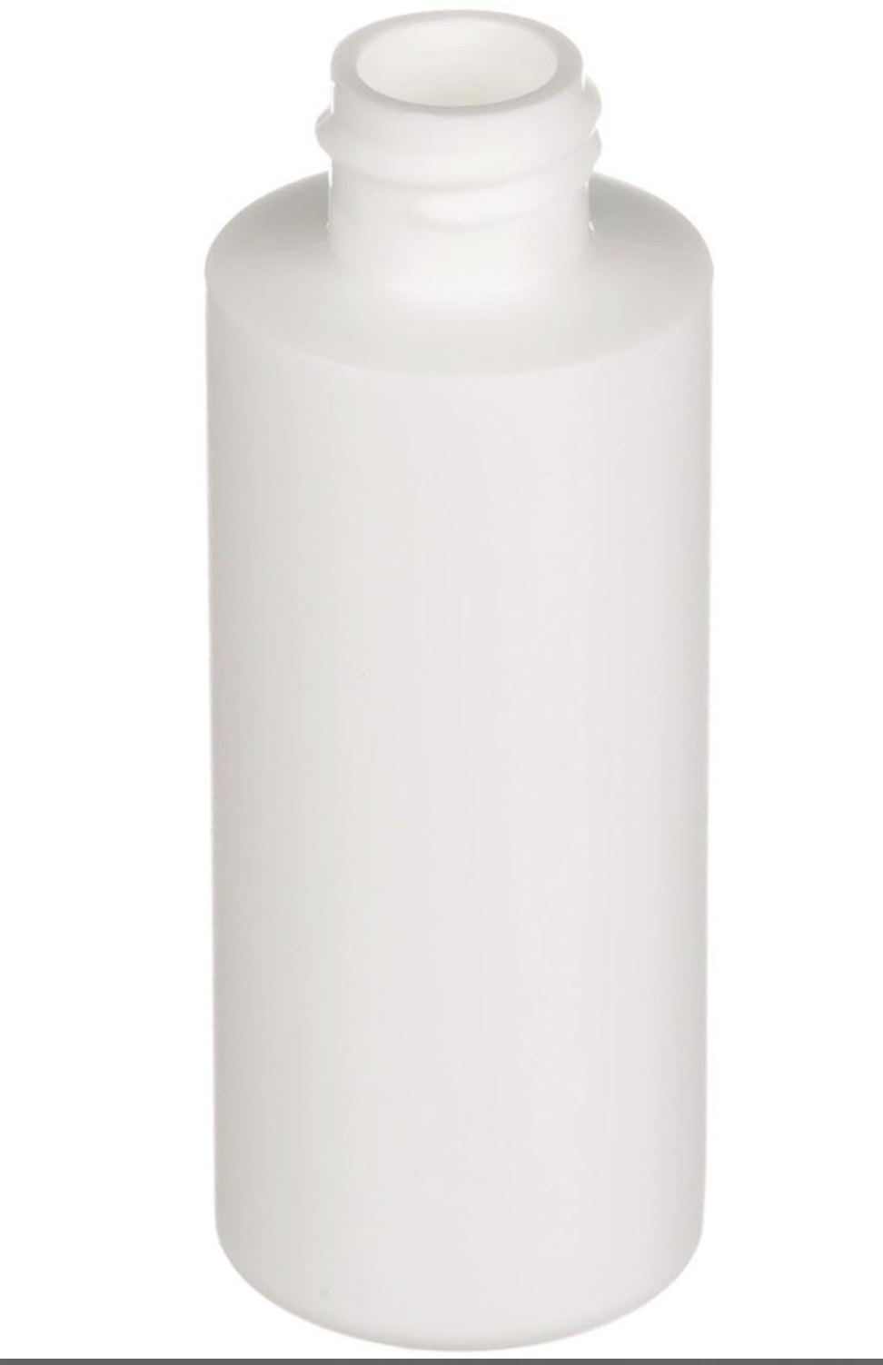 One dozen 2 oz White HDPE Plastic Cylinder Round Bottle - 24-410 Neck Finish - INCLUDES LIDS