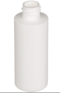 One dozen 2 oz White HDPE Plastic Cylinder Round Bottle - 24-410 Neck Finish - INCLUDES LIDS