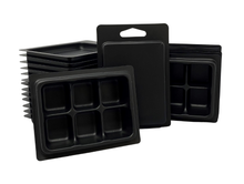 Load image into Gallery viewer, Matte Black Two Piece Luxurious 6 Cavity (2 Piece - Not Clamshell) molds for wax melts or soaps
