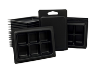 Matte Black Two Piece Luxurious 6 Cavity (2 Piece - Not Clamshell) molds for wax melts or soaps
