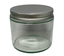 Load image into Gallery viewer, 12 Ounce Salsa Type Clear Glass Jar - Choose from gold, black or silver lid
