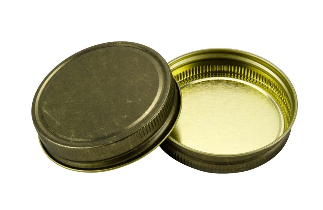 Antique Gold Lid for Mason Jar Candles - Set of 12