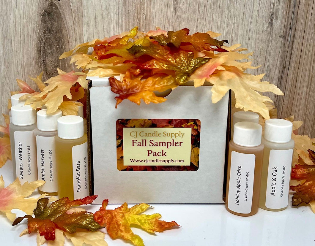 Autumn/Fall Sampler pack!  9 of our best sellers in 2 Ounce Sample Bottles!