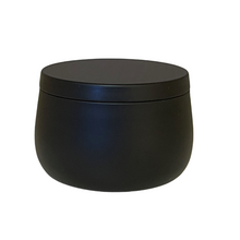 Load image into Gallery viewer, Luxury Vessels - Beautiful Two Piece 8 oz Seamless Black Tins - sold in case of 12
