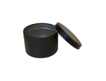 Load image into Gallery viewer, 8 oz black seamless tins - sold in case of 12
