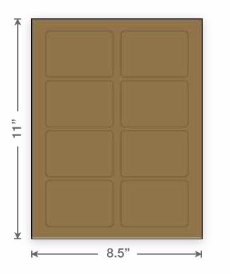 Perfect Clamshell Size!  2 1/3" x 3 3/8" Brown Kraft Labels - 25 Sheets