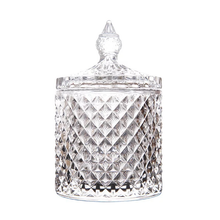Load image into Gallery viewer, Luxury Vessels - Beautiful clear two piece 10 oz faceted jar
