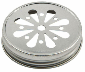 Silver Daisy vented lids for Mason Jar Candles - Set of 12