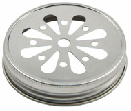 Silver Daisy vented lids for Mason Jar Candles - Set of 12