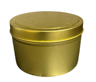 8 oz gold seamless tins - sold in case of 12