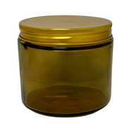 12 Ounce Salsa Type Translucent Gold Jar - Choose from black, gold or silver lid