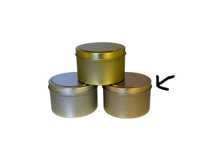8 oz rose gold seamless tins - sold in case of 12