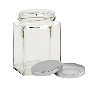 9 Ounce Hexagon Candle Jar WITH Lid - case of 12