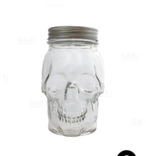 Load image into Gallery viewer, Skull Mason Jars - 16 ounce - Perfect for Halloween! Comes with straw lid.

