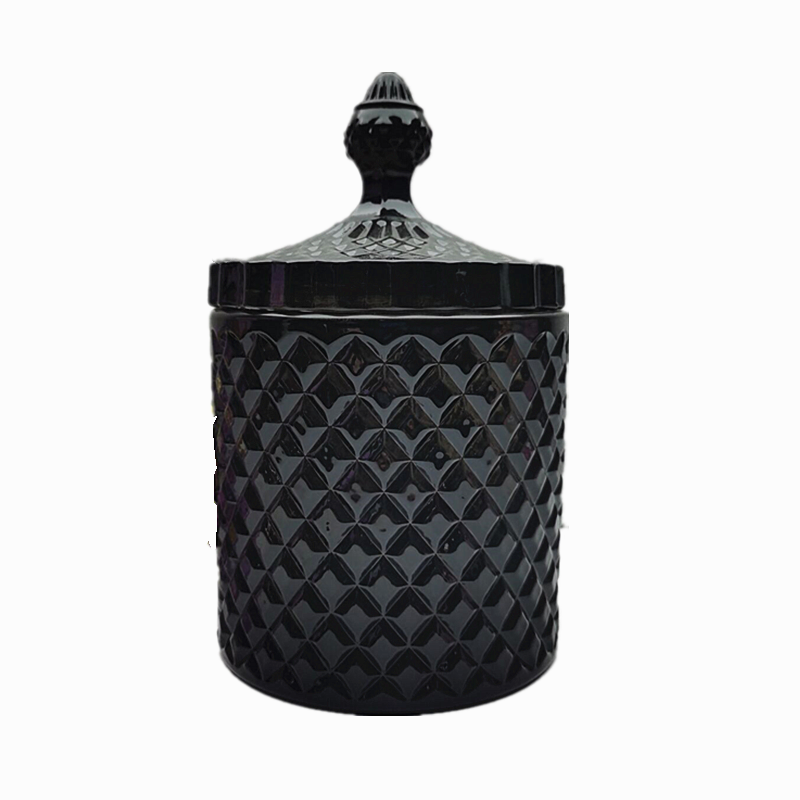 Black Luxury Candle Vessel With Lid