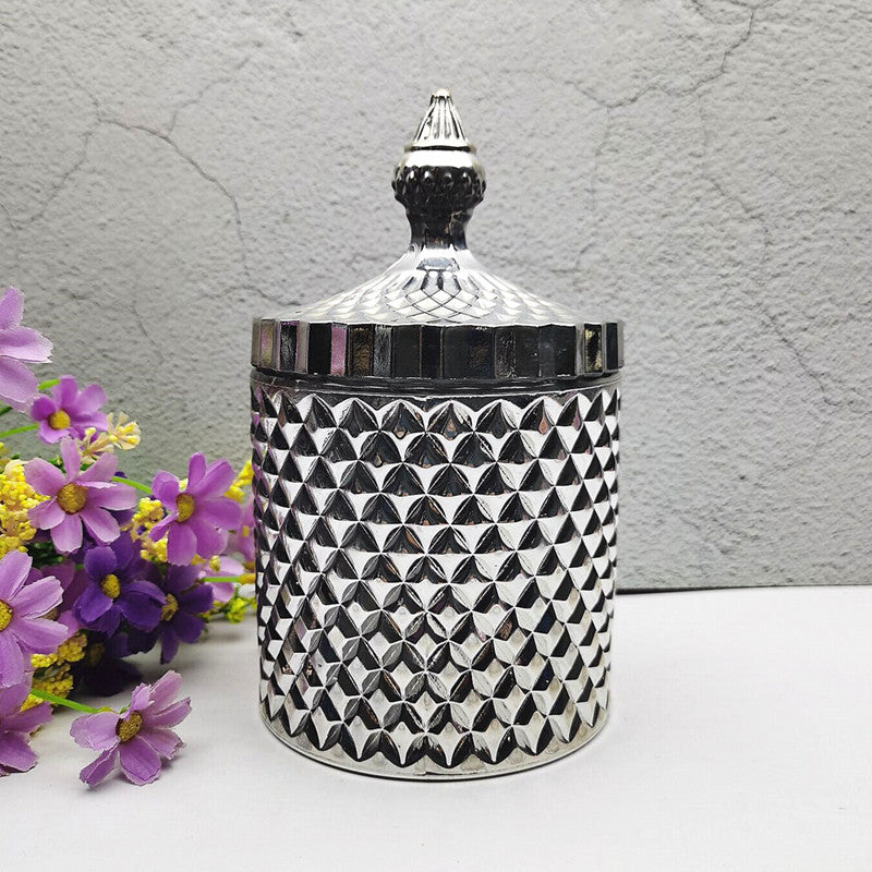 Luxury Vessels - Beautiful solid black two piece 10 oz faceted jar