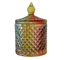 Load image into Gallery viewer, Luxury Vessels - Beautiful multi colored two piece 10 oz faceted jar
