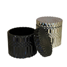 Load image into Gallery viewer, Luxury Vessels - Silver or Black two piece 11 oz textured jar - Very large vessel!
