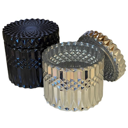 PICKUP ONLY - NO SHIPPING  Luxury Vessels - Silver or Black two piece 11 oz textured jar - Very large vessel!