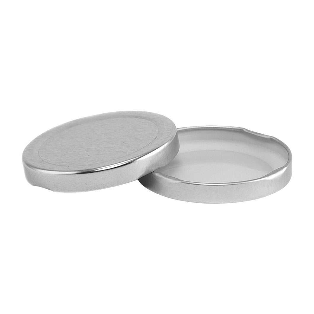 Silver 63mm Silver metal lug lid for 9 Oz Hexagon Jars - Set of 12