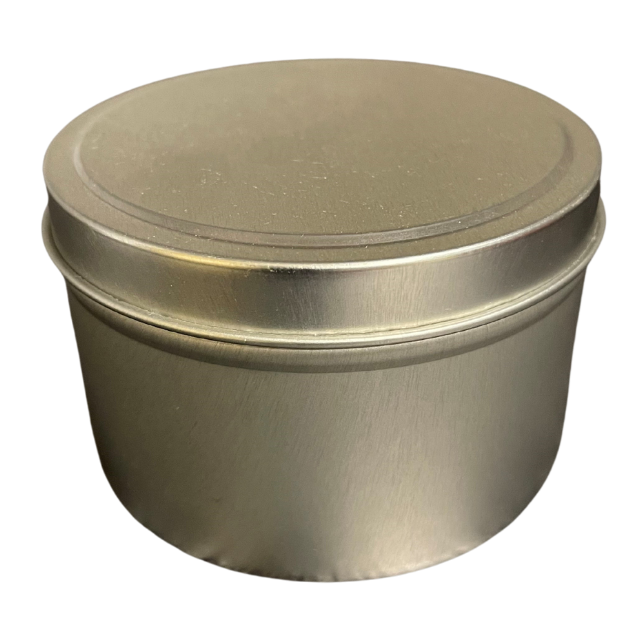 CLEARANCE SALE! 8 oz silver seamless tins - sold in case of 12