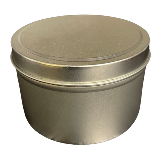 CLEARANCE SALE! 8 oz silver seamless tins - sold in case of 12