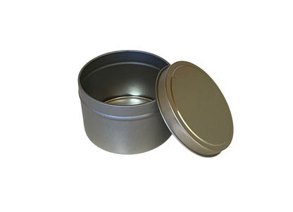 CLEARANCE SALE! 8 oz silver seamless tins - sold in case of 12